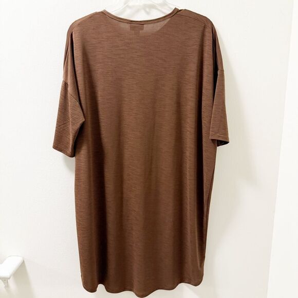LuLaRoe Brown High-Low Tunic Tee Top Women’s Size Small Relaxed Fit - Picture 2 of 3